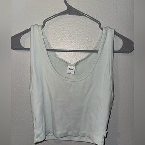 TNA Ribbed Crop Tank in Pale Mint